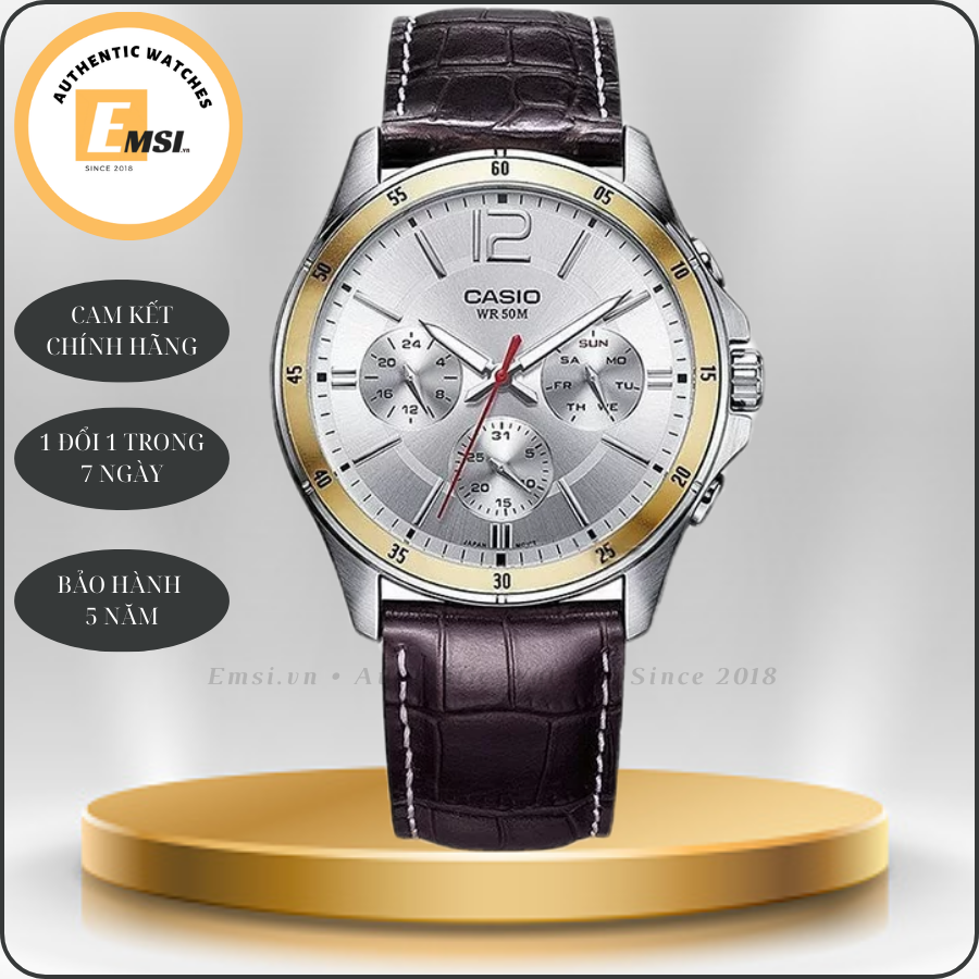 Casio MTP-1374L-7A - Đồng Hồ Nam - Pin / Quartz - Kính Khoáng - Size Mặt 43.5mm EMSI.VN
