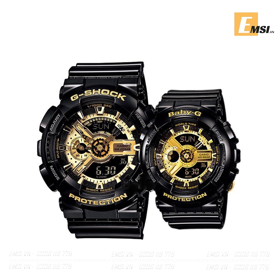 Đồng hồ Casio G-Shock GA-110GB-1A & BA-110-1A