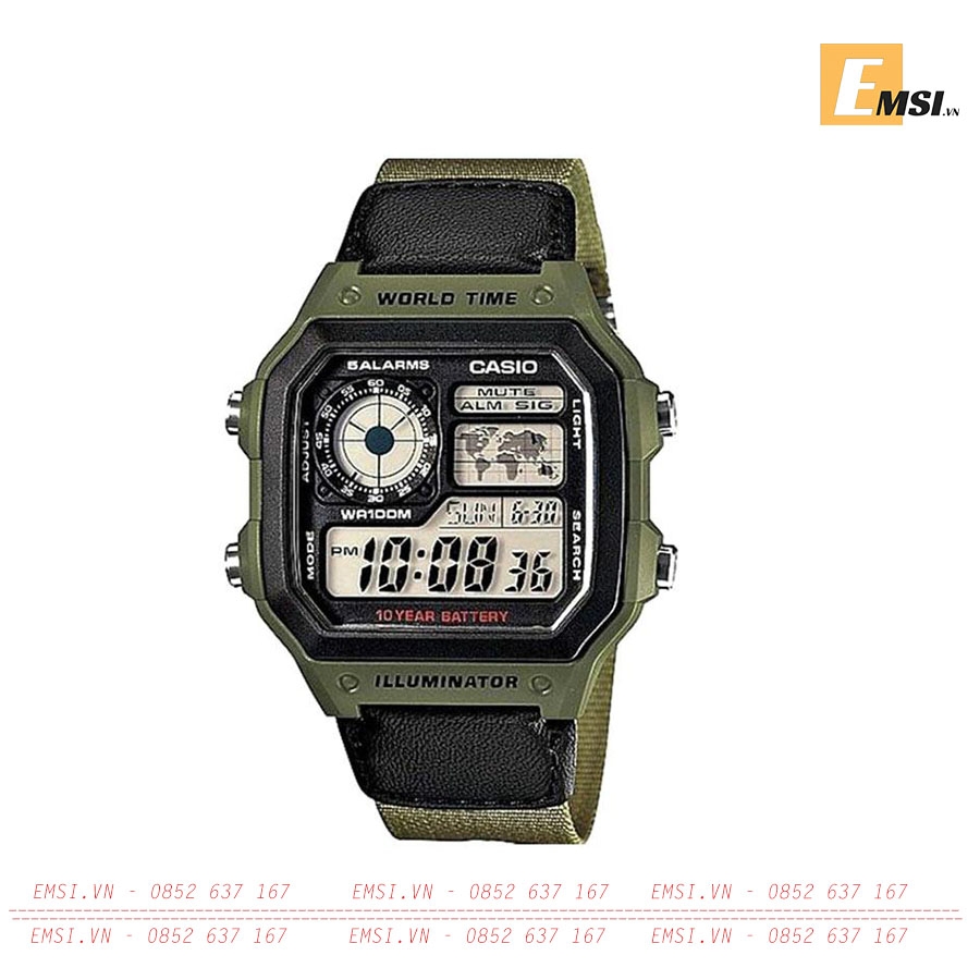 CASIO WORLDTIME AE-1200WHB-3B | PIN 10 NĂM | AE-1200WHB-3BVDF