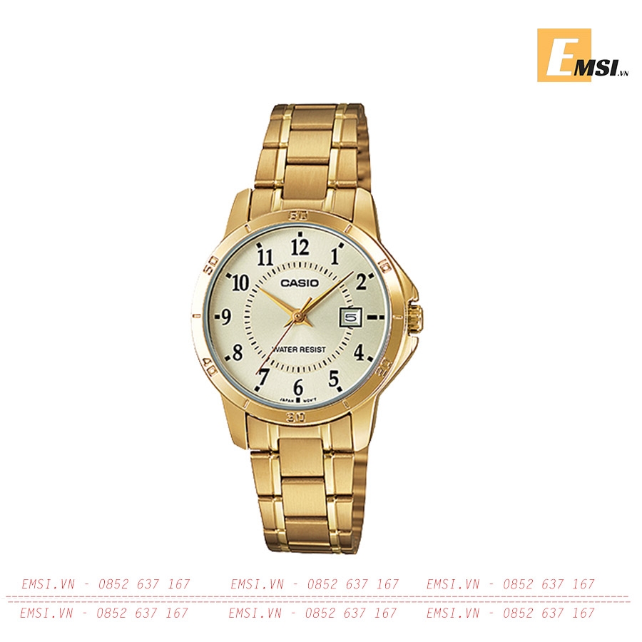 Casio LTP-V004G-9BUDF - Đồng Hồ Nữ - Pin / Quartz - Kính Khoáng - Size Mặt 35mm - Bảo Hành 5 Năm - Chính Hãng - Emsi.vn