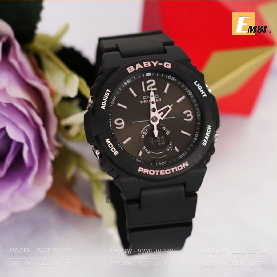 Đồng Hồ Casio Baby G BGA-260SC-1A - Nữ - Dây Nhựa Màu Đen - Chống Nước 100M