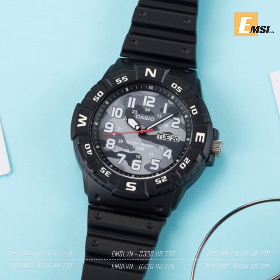 Đồng hồ Casio nam thể thao MRW-220HCM-1B - QUARTZ (PIN) DÂY CAO SU