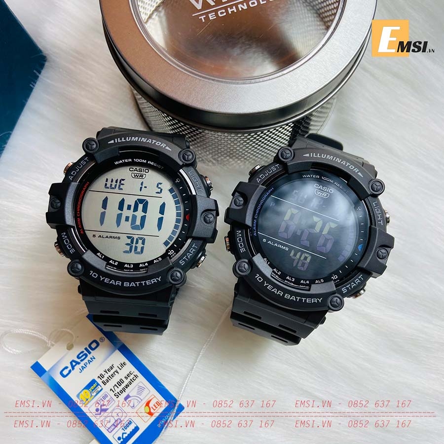 Casio AE-1500WH-1AVDF - Đồng Hồ Nam - Điện Tử - Kính Nhựa - Size Mặt 51mm - Bảo Hành 5 Năm - Chính Hãng - Emsi.vn