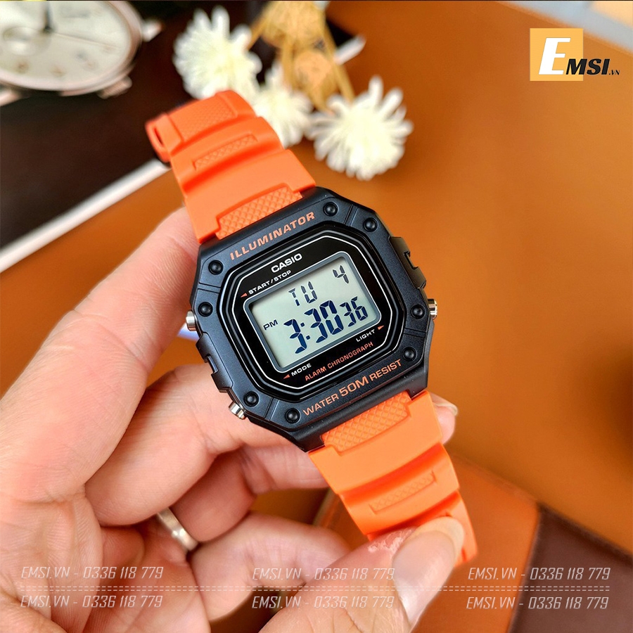 Casio W-218H-4B2VDF - Đồng Hồ Nam - Điện Tử - Kính Nhựa - Size Mặt 43mm - Bảo Hành 5 Năm - Chính Hãng