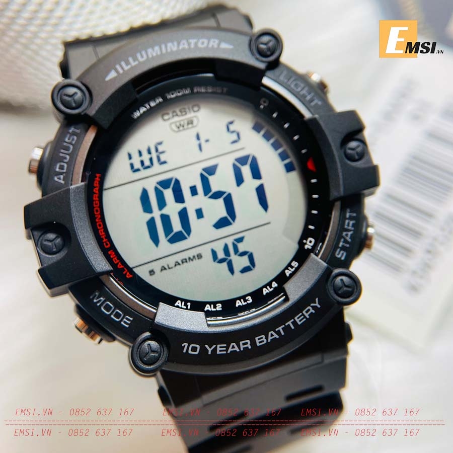 Casio AE-1500WH-1AVDF - Đồng Hồ Nam - Điện Tử - Kính Nhựa - Size Mặt 51mm - Bảo Hành 5 Năm - Chính Hãng - Emsi.vn