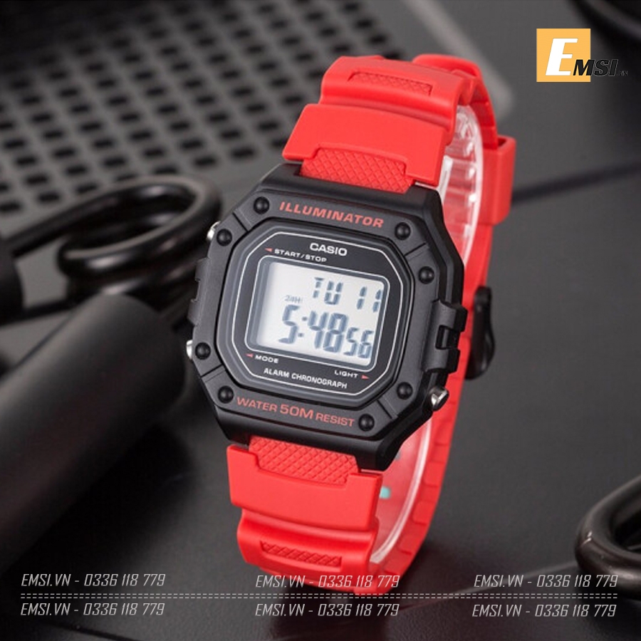 Casio W-218H-4BVDF | W-218H-4B | Đồng hồ nam điện tử - Chính hãng