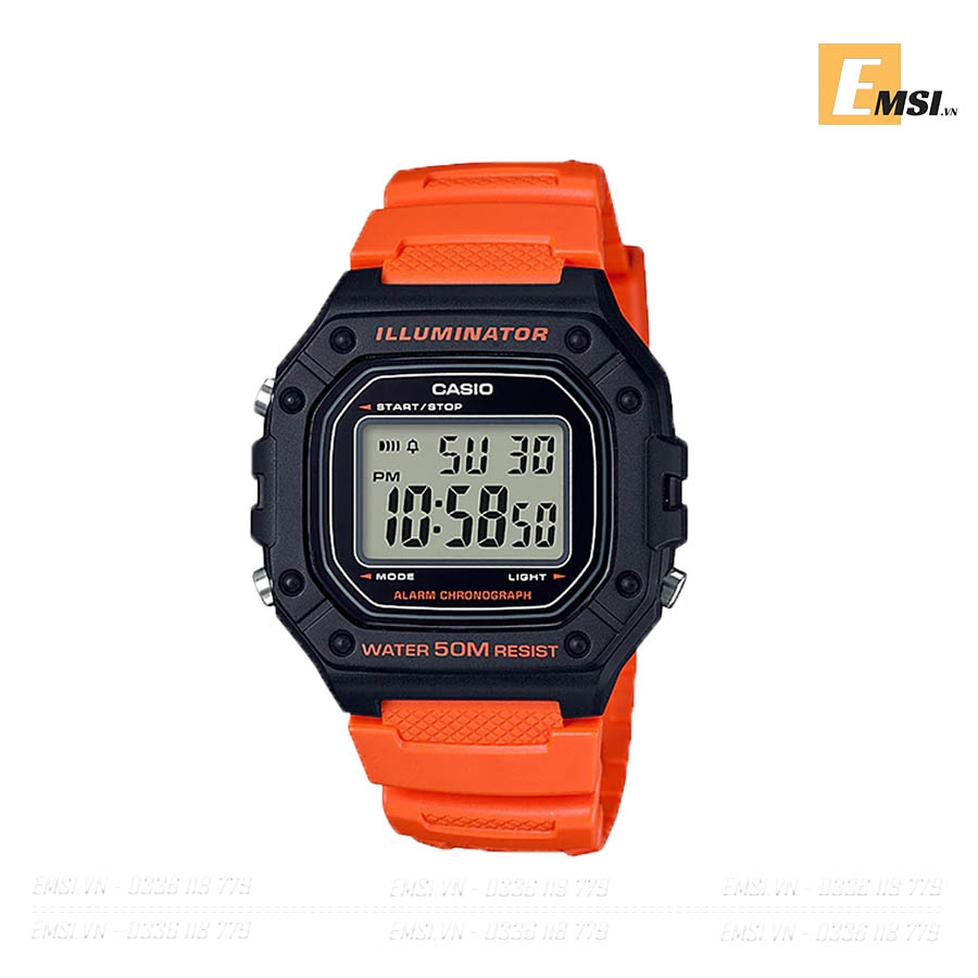 Casio W-218H-4B2VDF - Đồng Hồ Nam - Điện Tử - Kính Nhựa - Size Mặt 43mm - Bảo Hành 5 Năm - Chính Hãng