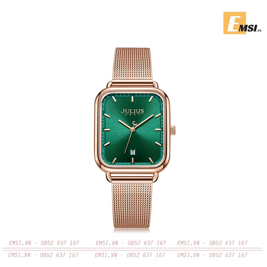 Đồng Hồ Nữ Julius Xanh Hàn Quốc Dây Thép JA-1297B - Emsi.vn