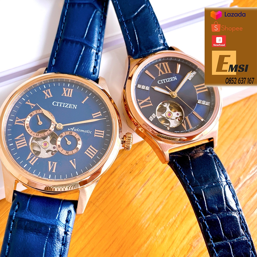Đồng hồ cặp CITIZEN Máy Cơ NP1023-17L(Nam) – PD7133-11L(Nữ)