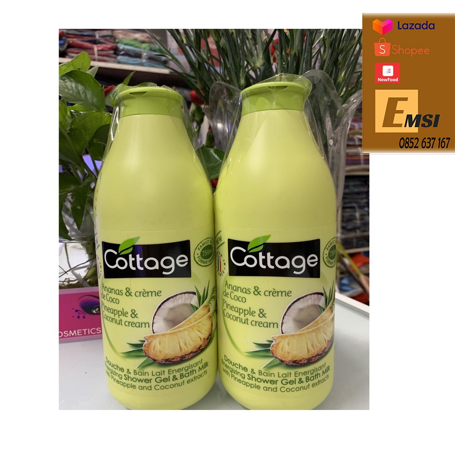 Sữa Tắm Dưỡng Trắng Da Cottage 750ml Của Pháp