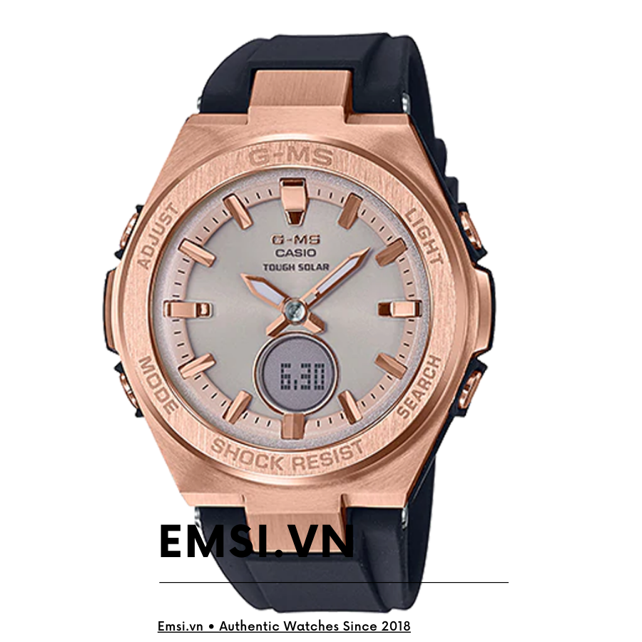 Casio MSG-S200G-1ADR - Đồng Hồ Nữ - Năng Lượng Mặt Trời - Kính Khoáng - Size Mặt 38.5mm - Bảo Hành 5 Năm - Chính Hãng