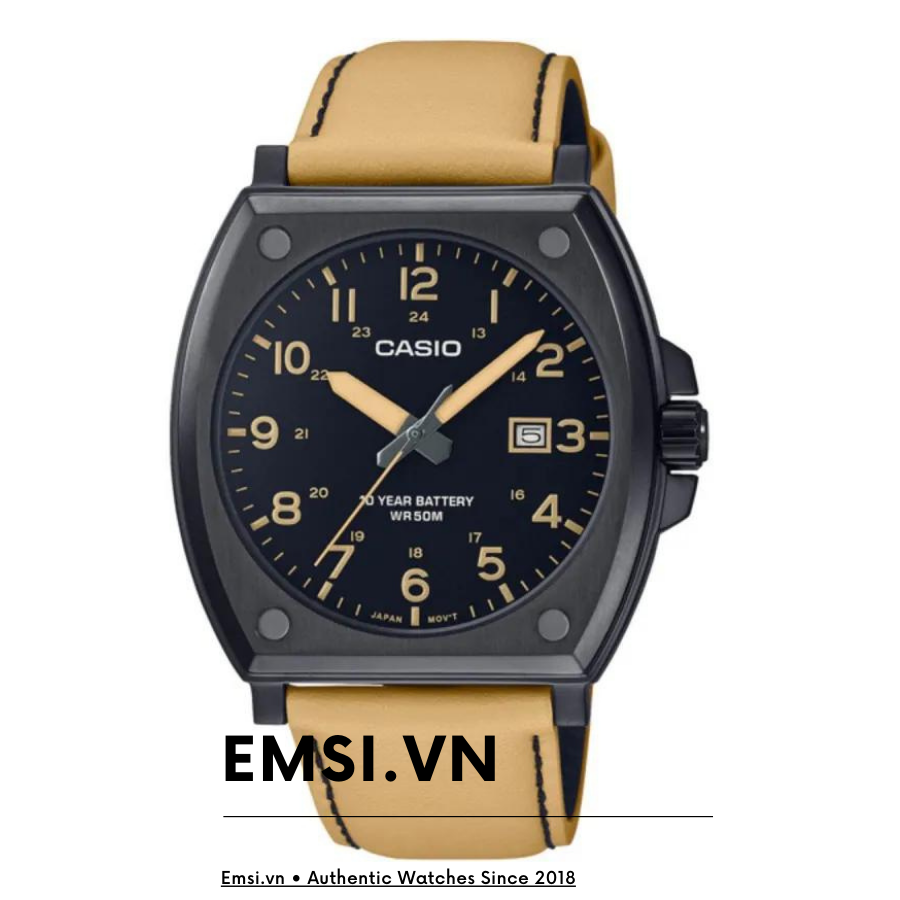MTP-E715L-5AV | Đồng Hồ Casio | Nam | Dây Da | 3 Kim - Emsi.vn