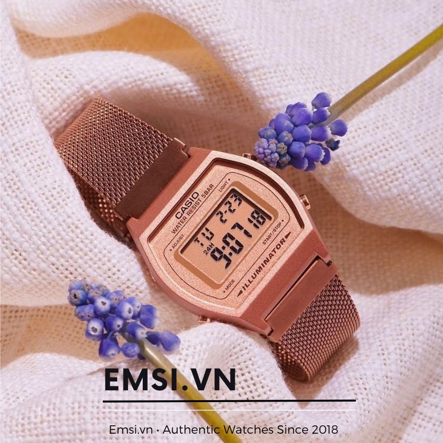 Casio B640WMR-5A - Đồng Hồ Nữ - Điện Tử - Kính Nhựa - Size Mặt 35mm EMSI.VN