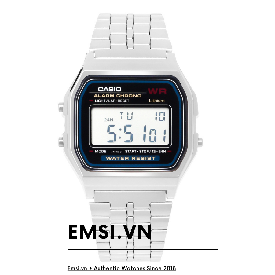 Đồng hồ Casio Nam A159WA-N1DF - 33mm Unisex - Emsi.vn VINTAGE CASIO