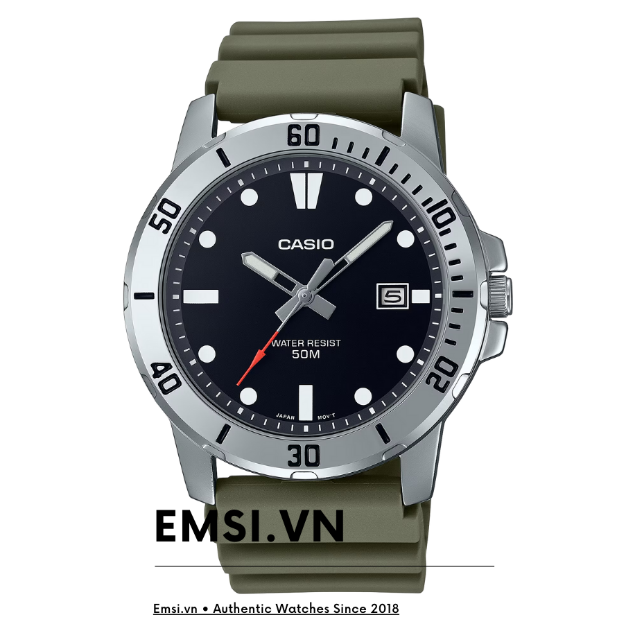 Đồng Hồ Nam Dây Nhựa Chính Hãng Casio MTP-VD01-3E ( Case 45mm )