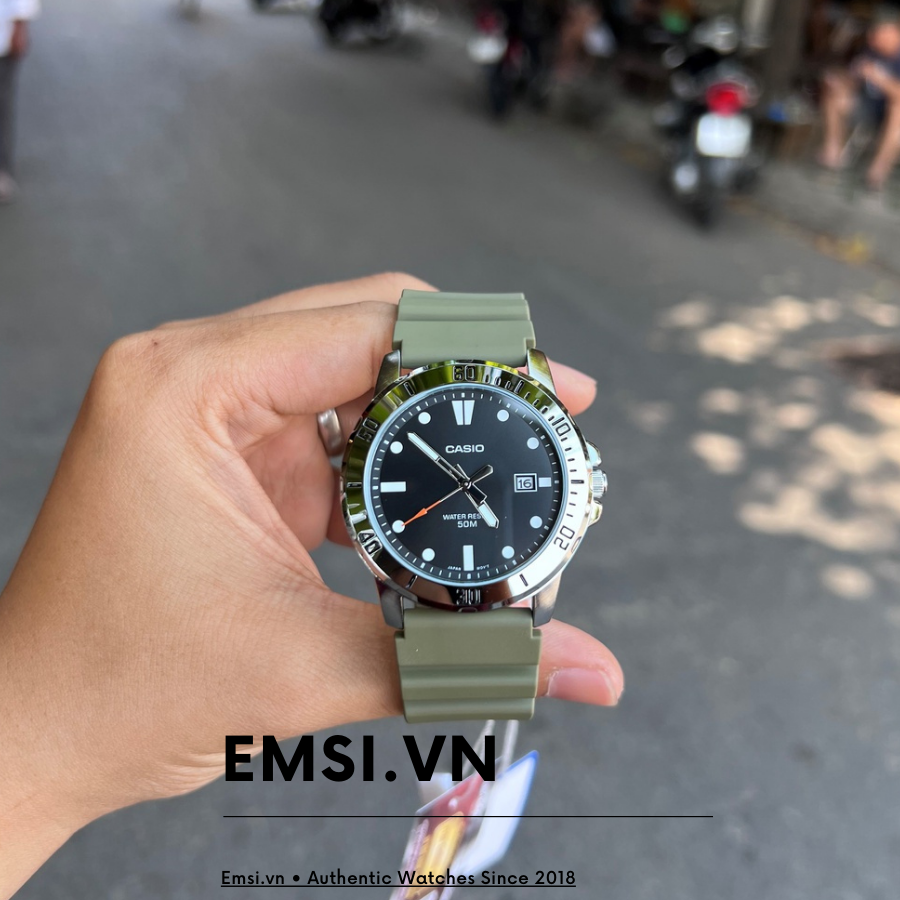 Đồng Hồ Nam Dây Nhựa Chính Hãng Casio MTP-VD01-3E ( Case 45mm )