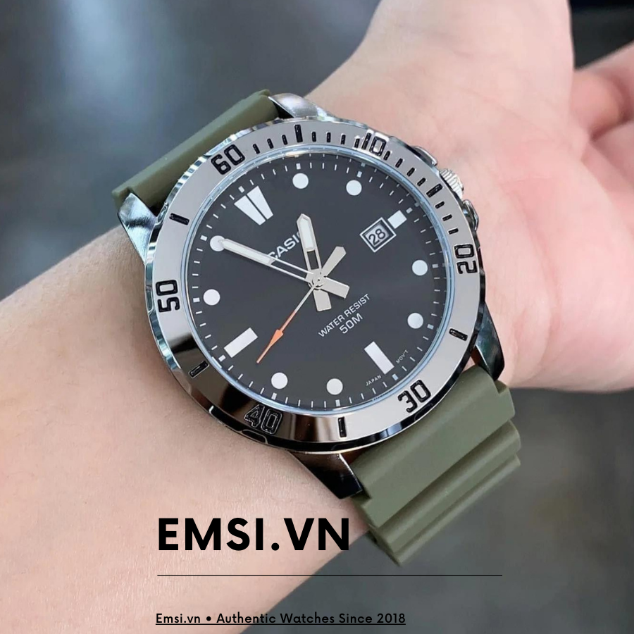Đồng Hồ Nam Dây Nhựa Chính Hãng Casio MTP-VD01-3E ( Case 45mm )