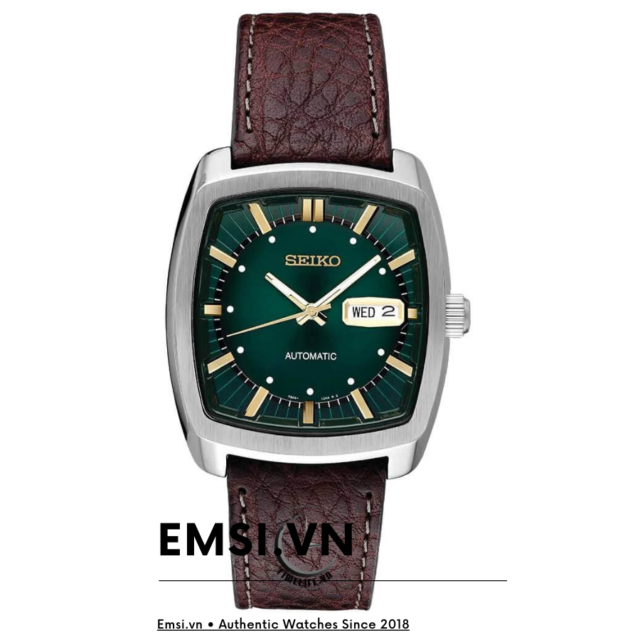 Đồng Hồ Nam Seiko Automatic SNKP27 Dây Da Vuông - Seiko 41mm - Emsi.vn