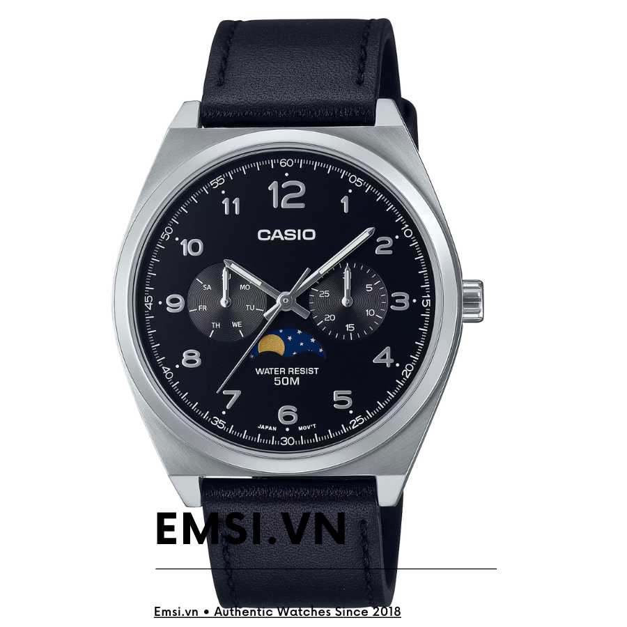 MTP-M300L-1AV | Đồng Hồ Casio | Nam | Dây Da | Mặt Số | Chống Nước WR50M