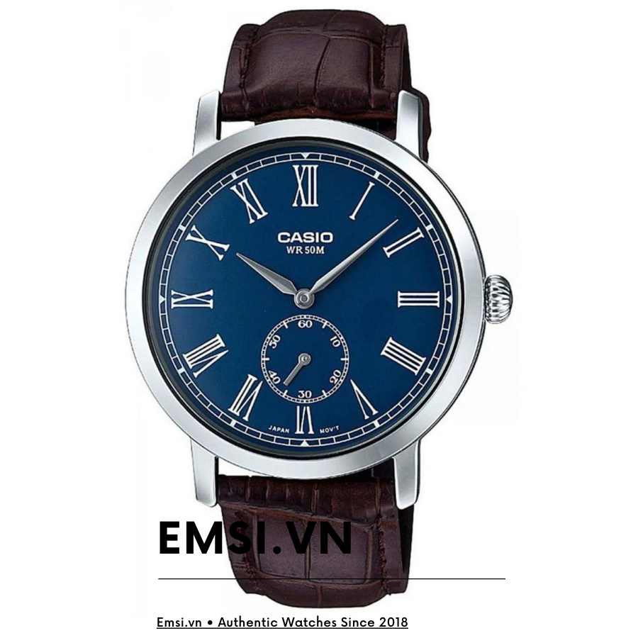 Đồng hồ Casio Nam MTP-E149L-2BVDF - Kích thước vỏ : 47×40×9,5mm - Mặt kính khoáng