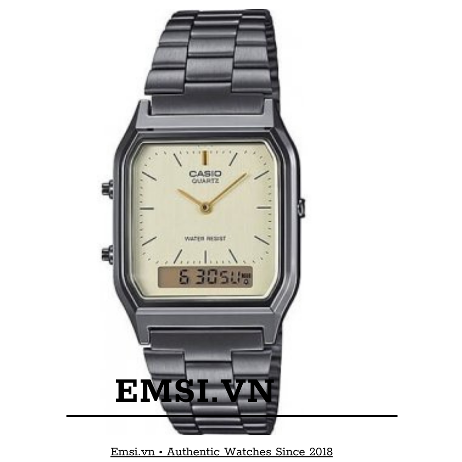 Casio AQ-230GG-9A - Đồng Hồ Unisex - Pin/Quartz - Size Mặt 30mm - Kính Nhựa - Bảo Hành 5 Năm