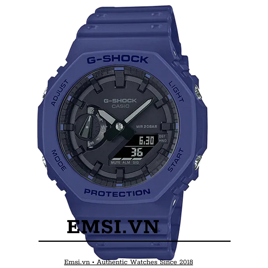 GA-2100-2A | Đồng Hồ Casio | G-Shock | Nam | Dây Nhựa Màu Xanh | Chống Nước WR20BAR