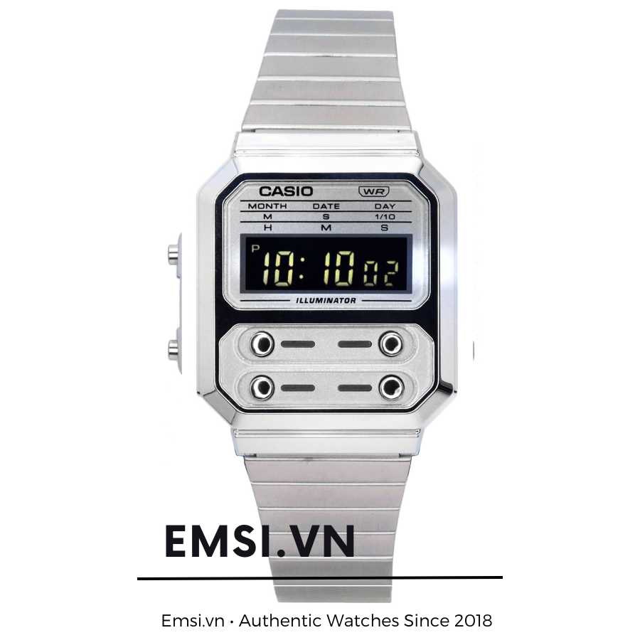 Đồng Hồ Unnisex Casio A100WE-7B GENERAL Điện Tử - 32.5mm