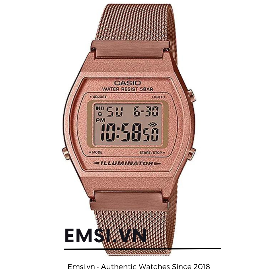 Casio B640WMR-5A - Đồng Hồ Nữ - Điện Tử - Kính Nhựa - Size Mặt 35mm EMSI.VN