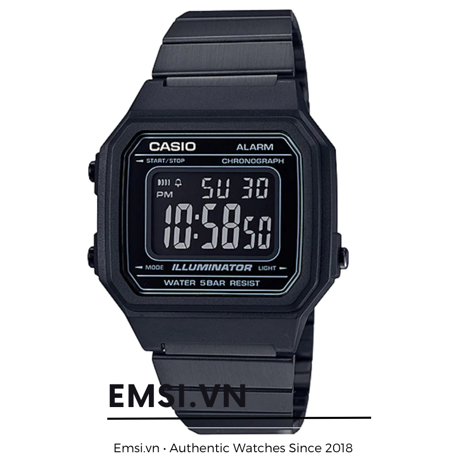Casio B650WB-1B - Kính nhựa - Đồng hồ nam - Đồng hồ điện tử - Size mặt 41mm EMSI.VN