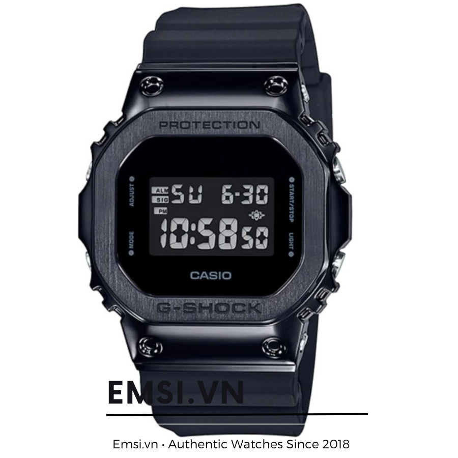 Đồng Hồ Nam Casio G Shock GM-5600B-1DR Dây Nhựa - Vỏ Kim Loại Màu Đen - Thiết Kế Mặt Vuông - Emsi.vn