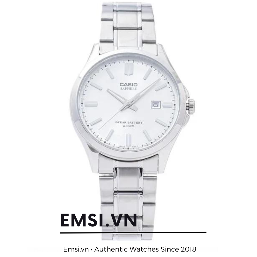 Đồng hồ nam dây kim loại Casio Standard chính hãng MTS-100D-7AVDF -  Kính Sapphire – Quartz (Pin)