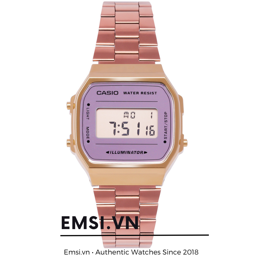Casio A168WECM-5 - Đồng Hồ Unisex - Điện Tử - Kính Khoáng - Size Mặt 36.5mm EMSI.VN