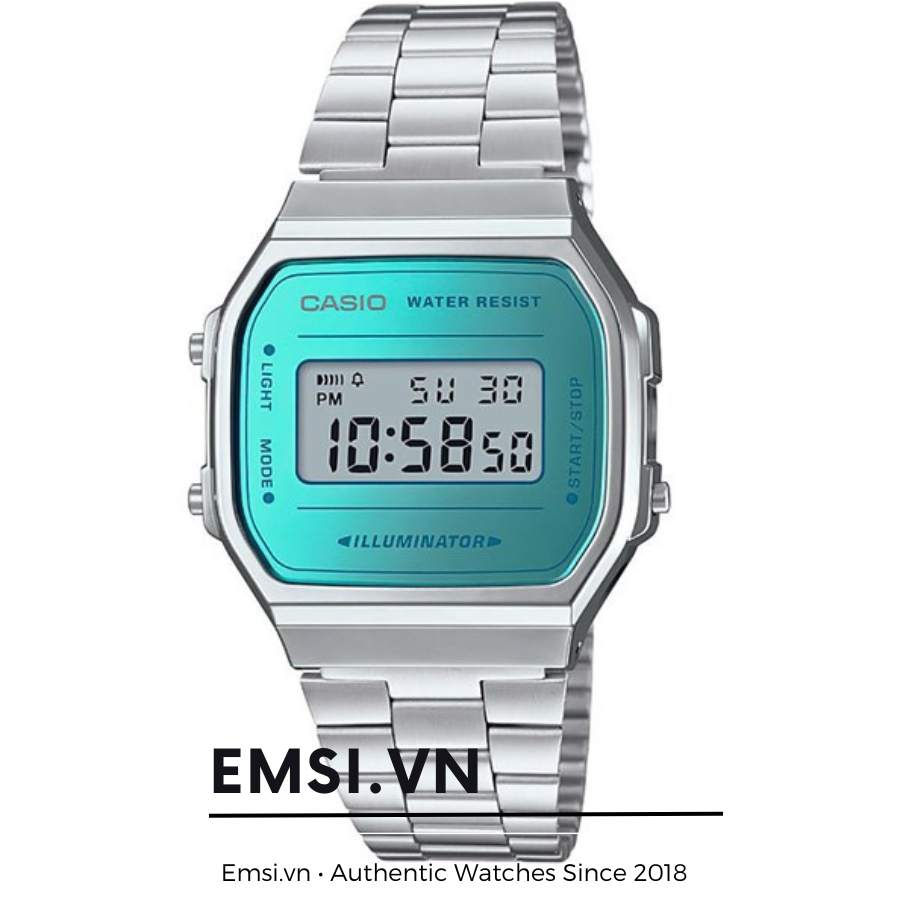 Casio A168WEM-2DF – Nam/Nữ – Kính Nhựa – Quartz (Pin)