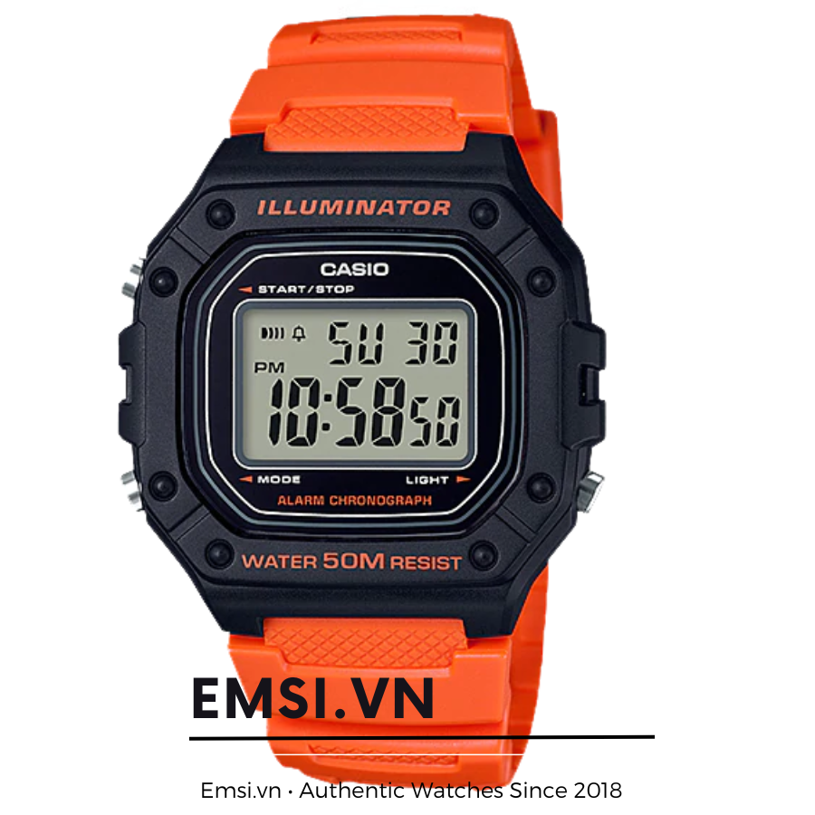 Casio W-218H-4B2VDF - Đồng Hồ Nam - Điện Tử - Kính Nhựa - Size Mặt 43mm - Bảo Hành 5 Năm - Chính Hãng