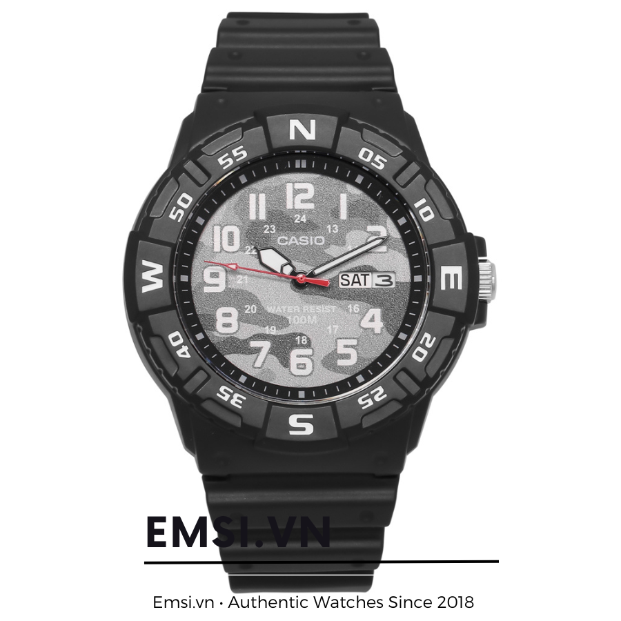 Đồng hồ Casio nam thể thao MRW-220HCM-1B - QUARTZ (PIN) DÂY CAO SU