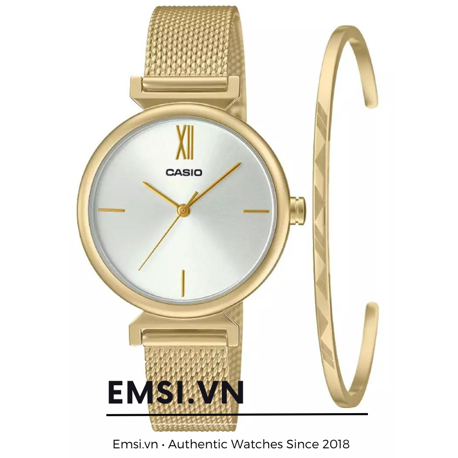 LTP-2023VM-7C | Đồng Hồ Casio | Dây Kim Loại Dạng Lưới - Casio 30mm - Chính hãng