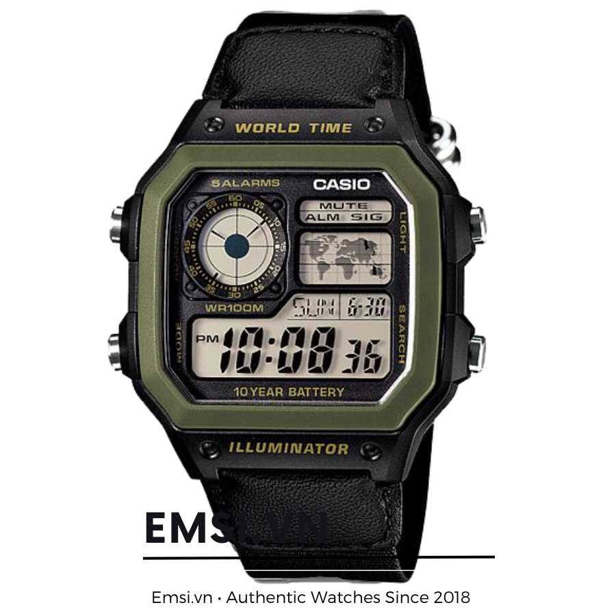 Casio AE-1200WHB-1B - Đồng Hồ Nam - Điện Tử - Kính Nhựa - Size Mặt 42mm EMSI.VN