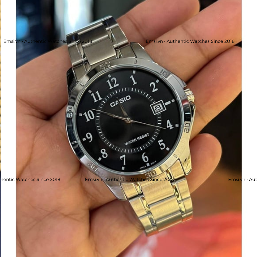 Đồng Hồ Casio Cặp Đôi MTP-V004D-1BUDF Và LTP-V004D-1BUDF Dây Kim Loại, Size mặt Nam 41,5mm & Nữ 30,2mm EMSI.VN