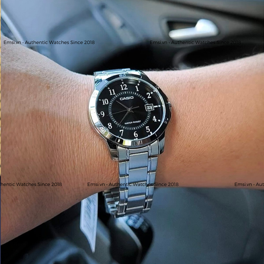 Đồng Hồ Casio Cặp Đôi MTP-V004D-1BUDF Và LTP-V004D-1BUDF Dây Kim Loại, Size mặt Nam 41,5mm & Nữ 30,2mm EMSI.VN