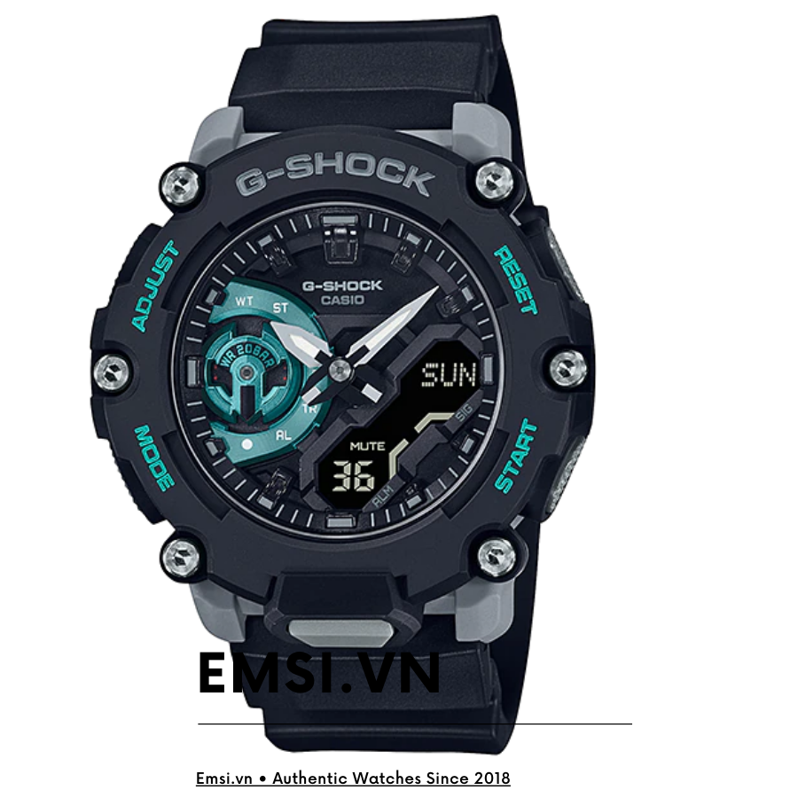 GA-2200M-1ADR | Đồng Hồ Casio | G-Shock | Nam | Dây Nhựa | Cấu Trúc Carbon | Wr20Bar - Emsi.vn