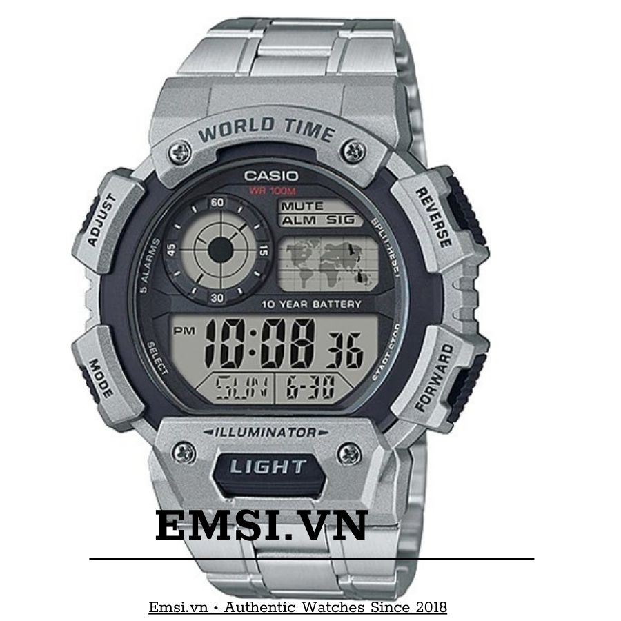 Đồng Hồ Casio 51.4mm nam AE-1400WHD-1AVDF - Chính Hãng Emsi.vn