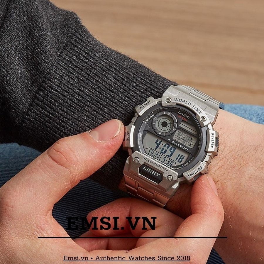 Đồng Hồ Casio 51.4mm nam AE-1400WHD-1AVDF - Chính Hãng Emsi.vn