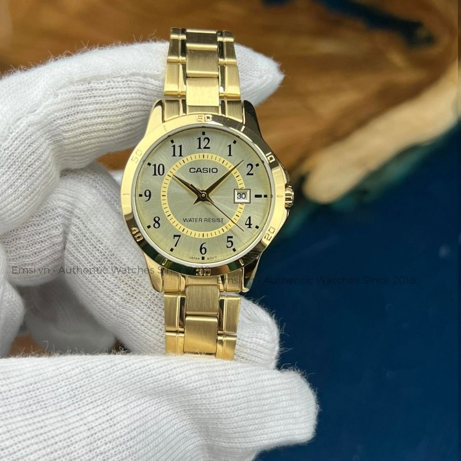 Casio LTP-V004G-9BUDF - Đồng Hồ Nữ - Pin / Quartz - Kính Khoáng - Size Mặt 35mm - Bảo Hành 5 Năm - Chính Hãng - Emsi.vn