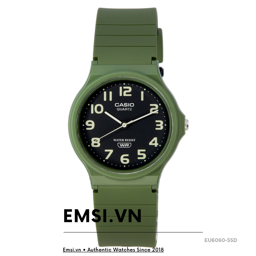 MQ-24UC-3B | Đồng Hồ Casio | Dây Nhựa Màu Xanh | 3 Kim - Emsi.vn