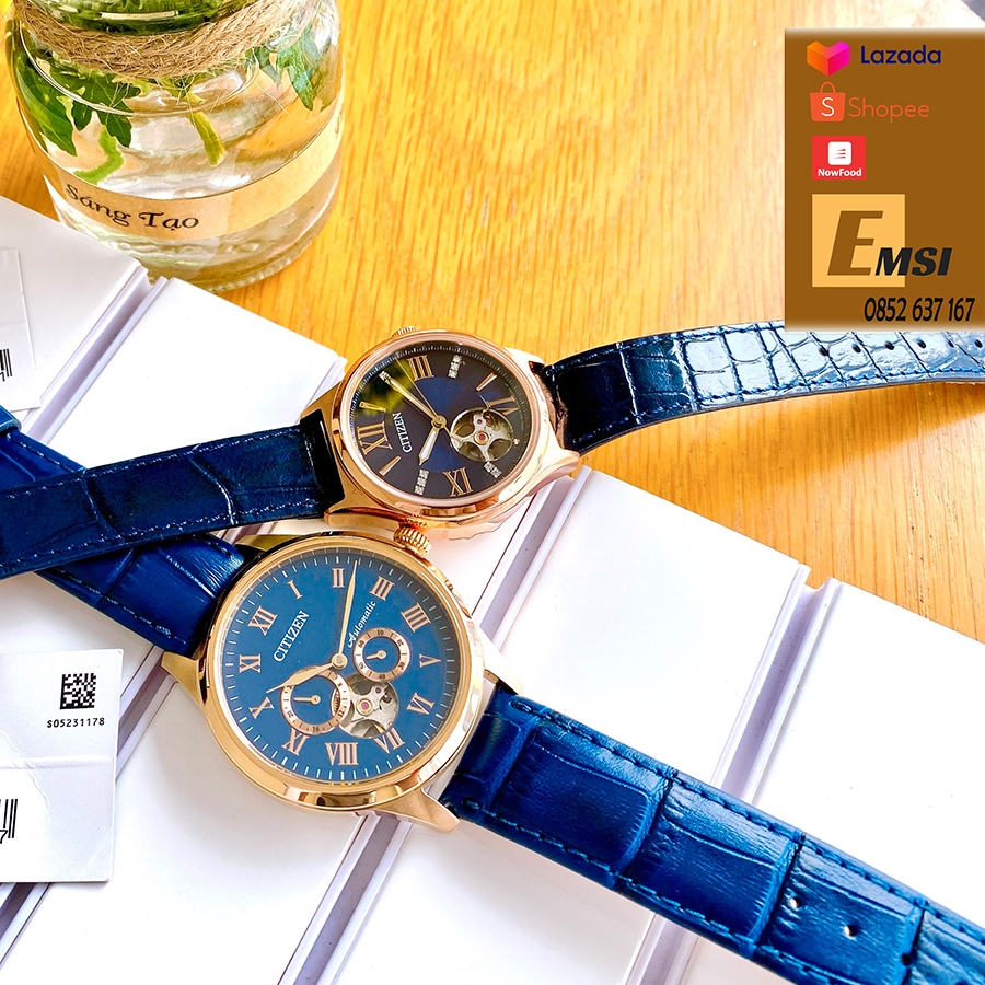 Đồng hồ cặp CITIZEN Máy Cơ NP1023-17L(Nam) – PD7133-11L(Nữ)