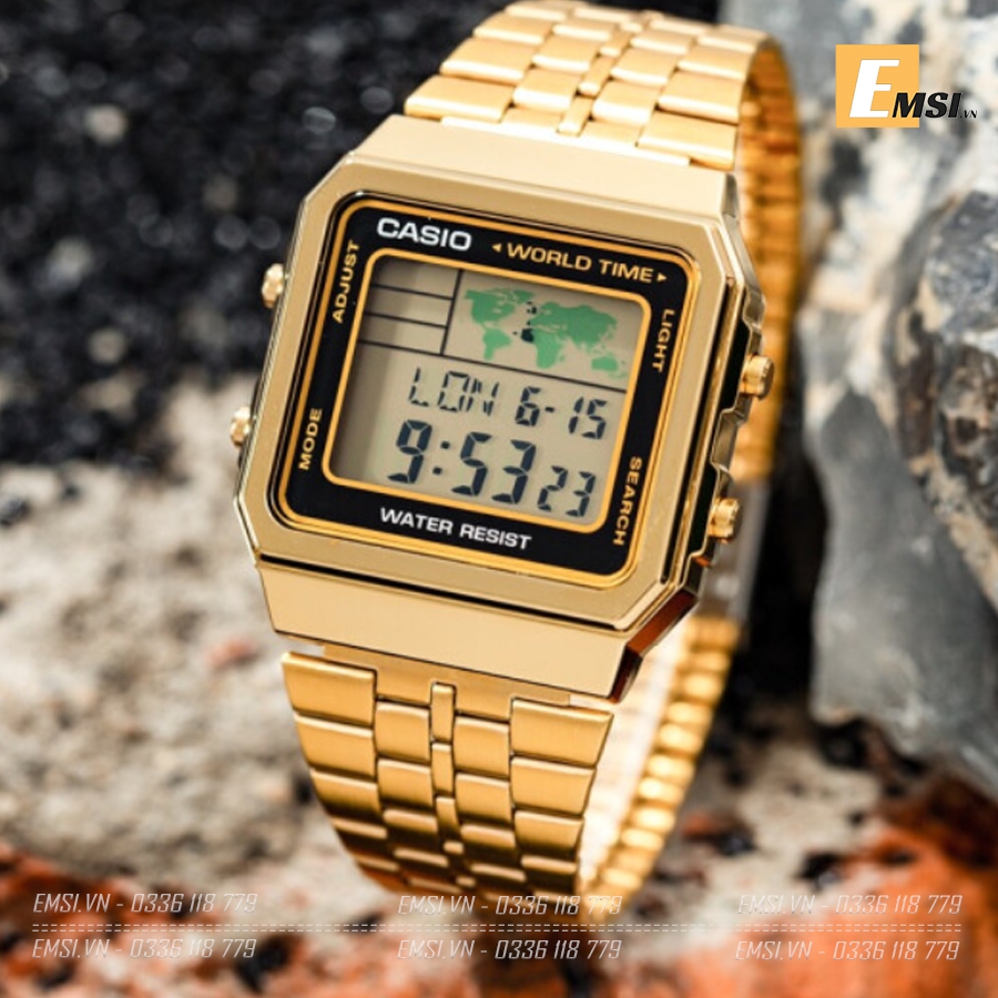 Casio A500WGA-9D - Đồng Hồ Nam - Điện Tử - Dây Kim Loại - Chống Nước 10ATM - Bảo hành 5 năm