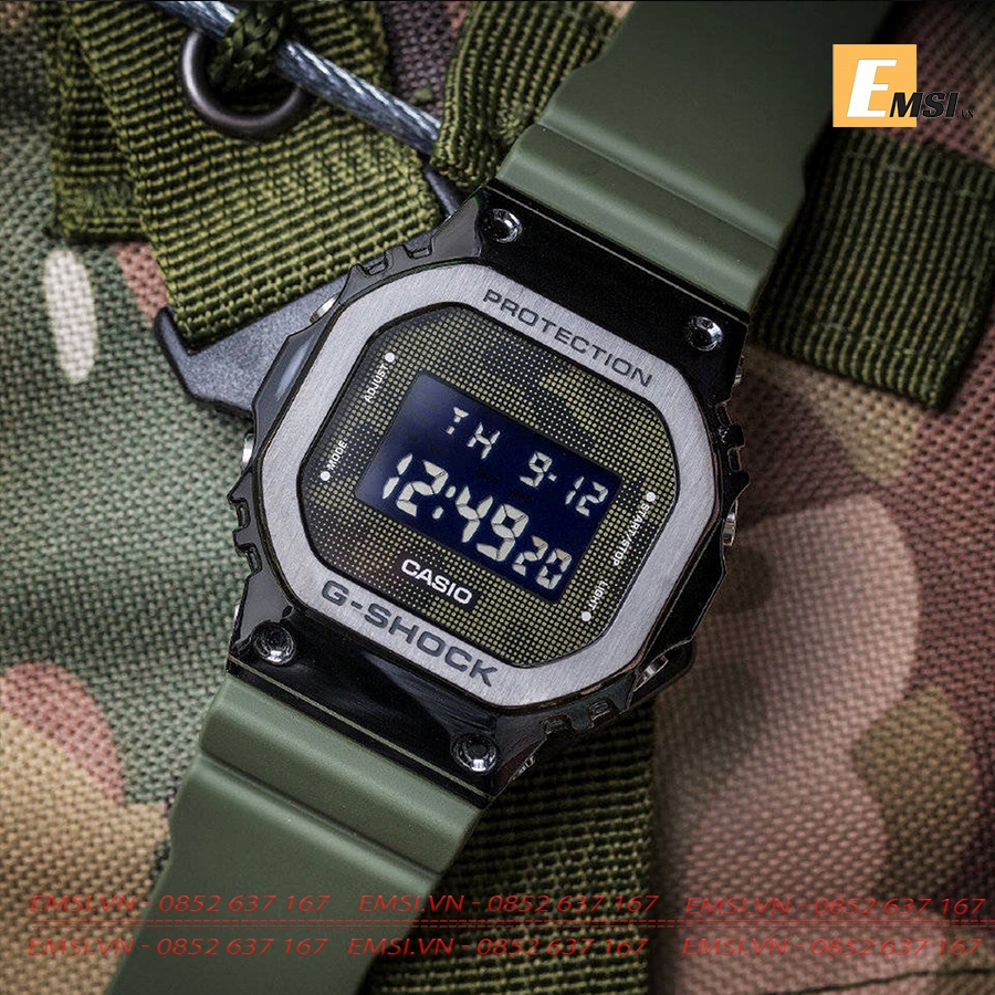 Đồng Hồ Nam Casio G Shock GM-5600B-3DR Dây Nhựa Màu Xanh Rêu - Vỏ Kim Loại - Thiết Kế Mặt Vuông - Emsi.vn