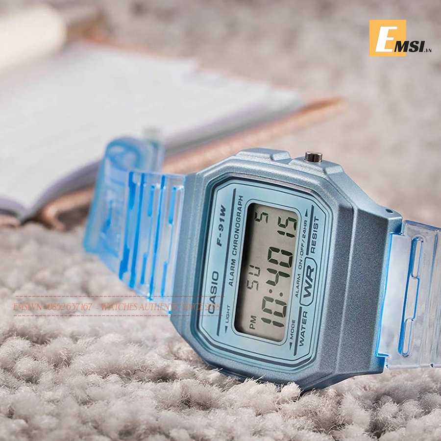 Casio F-91WS-2DF - Đồng Hồ Nữ - Pin / Quartz - Kính Khoáng - Size Mặt 35mm - Bảo Hành 5 Năm - Chính Hãng