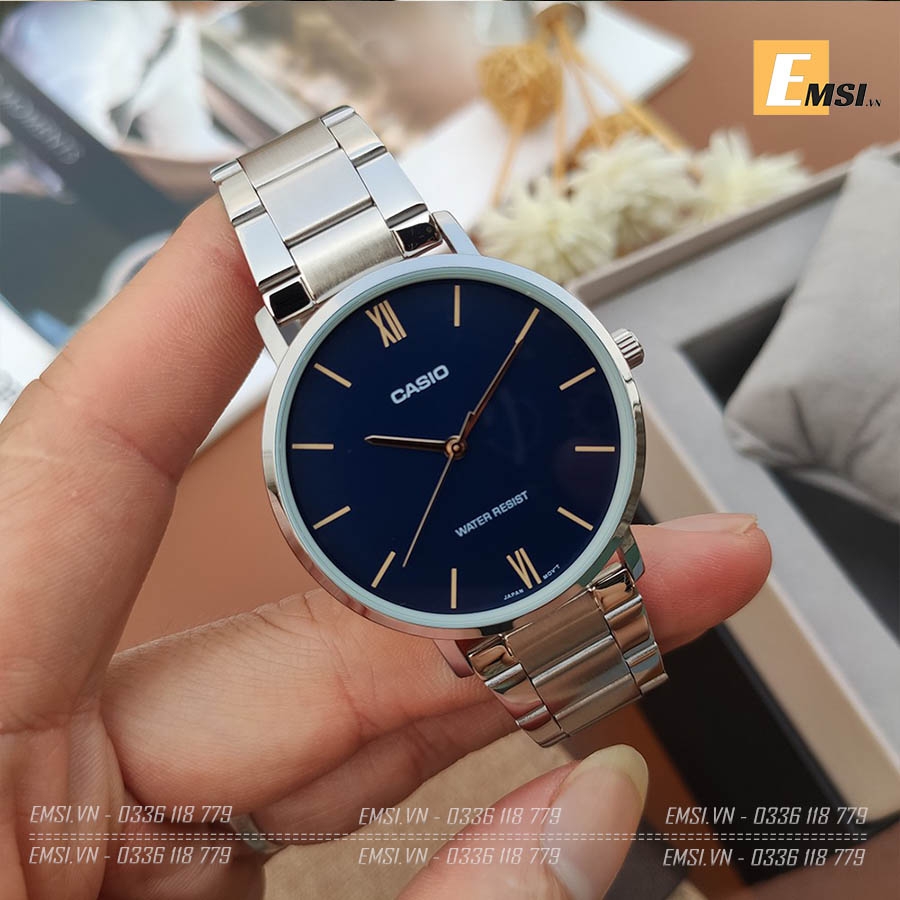 Đồng Hồ Nam Casio MTP-VT01D-2BUDF Dây Kim Loại