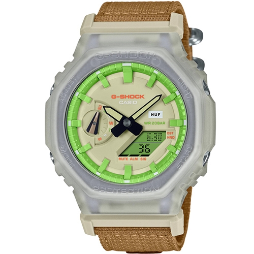 G-Shock GA-2100HUF-5A | G-Shock | HUF | Dây Vải | Kim - Số | Carbon | WR20BAR